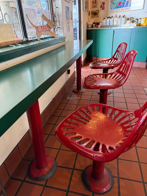 both counter seating and table seating available  at The Dog House in Bodega Bay