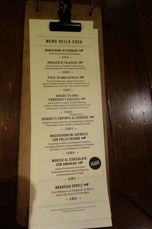 2024 Veganuary menu at L'Osteria in Saarbrucken