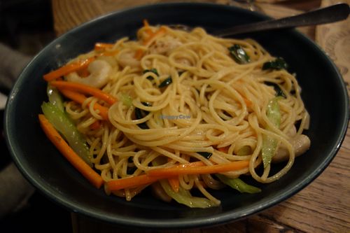 Spaghetthi Shrymps al Verdure (vegan) at L'Osteria in Saarbrucken