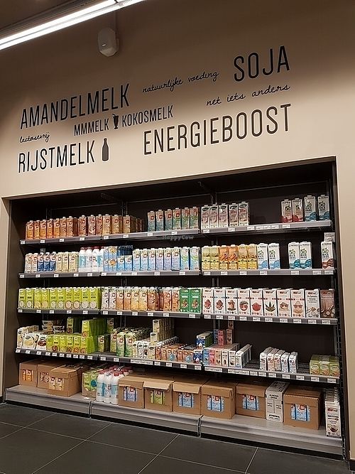 plantmilks at Ekoplaza in Bruges