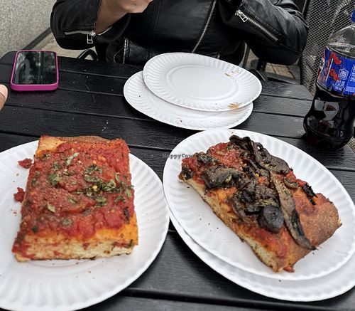 Marinera On the left and porta bella on the right .  at Full Moon Pizza in Bronx