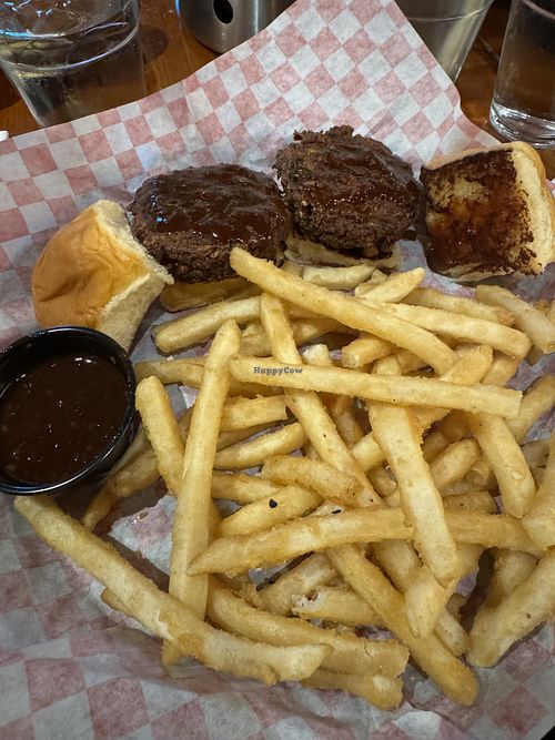 Vegetable Caribbean sliders - confirm Hawaiian rolls are vegan!!   at Foxfire Grille in Snowshoe