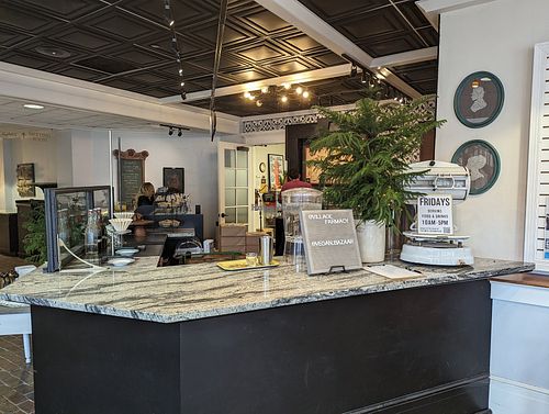 The counter at Village Farmacy  in Poland