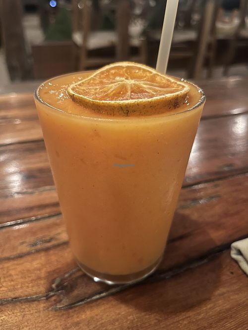 Freshly prepared Tropical juice  at Mandarina Seaside Restaurant in Holbox