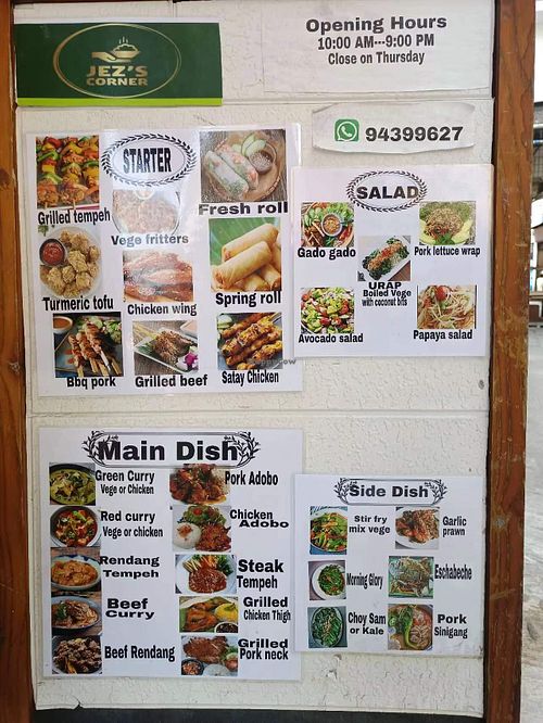 Menu #Veganuary at Jez's Corner in Outlying Islands