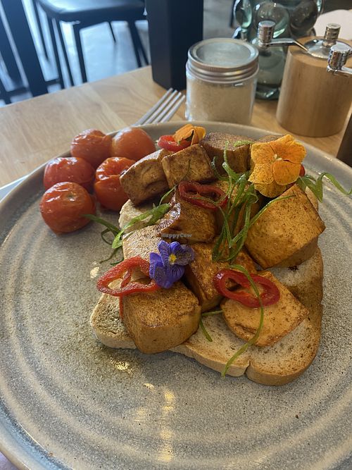 Scrambled tofu 🧐  at Uptown Cafe & Bar in Newtown