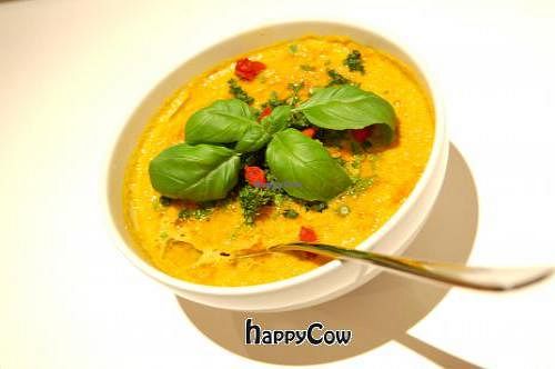 ginger carrot soup at Prana Kafe in Arendal