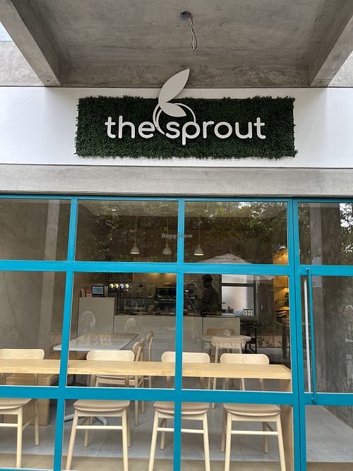 New modern cafe   at The Sprout in Auroville