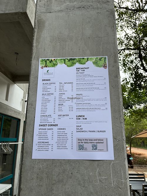 Vegan options   at The Sprout in Auroville