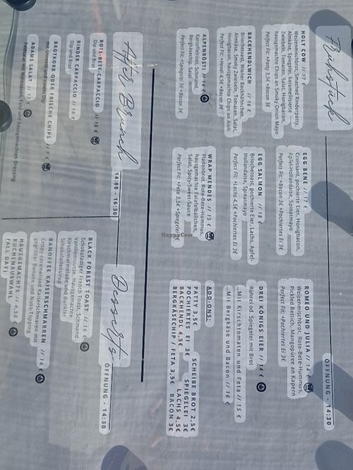 Menu at Sir Capulus  in Fuessen