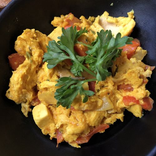 Tofu brouillé at Invitation V in Montreal