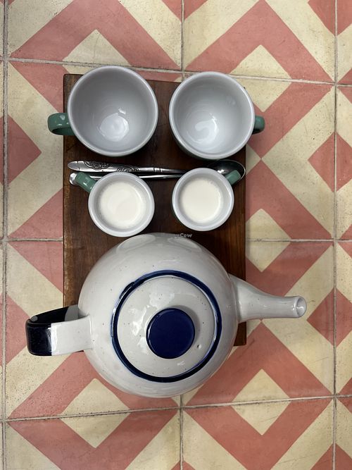 Sri Lankan coffee with coconut milk  at Dots Bay House in Dikwella