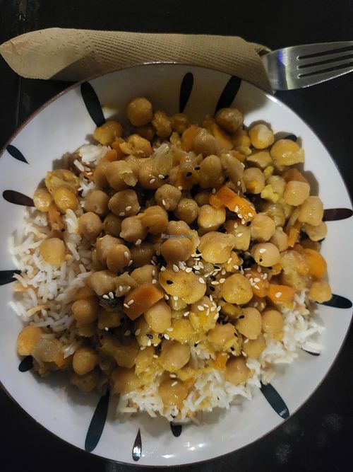 Curry Chickpea at Veganistan in Athens