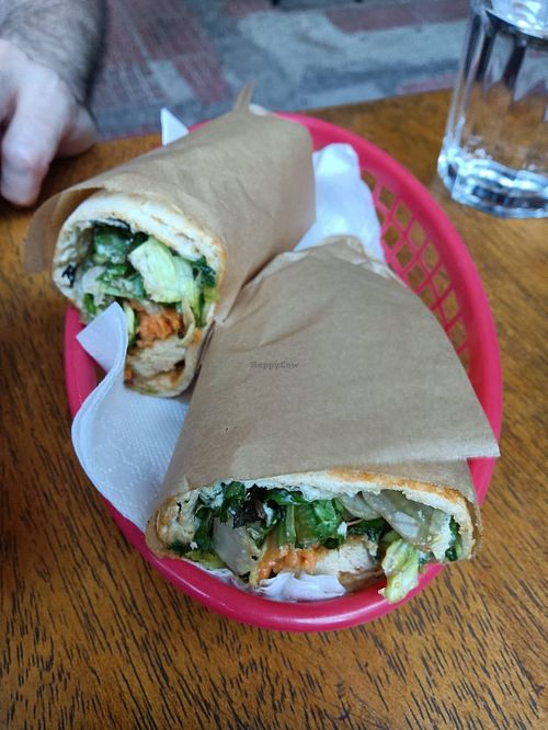 Crispy tofu wrap at Veganistan in Athens