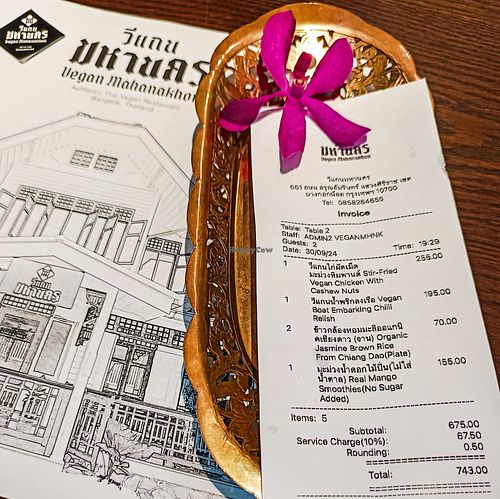The Bill at Vegan Mahanakhon in Bangkok