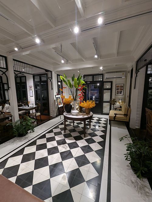 The foyer at Vegan Mahanakhon in Bangkok