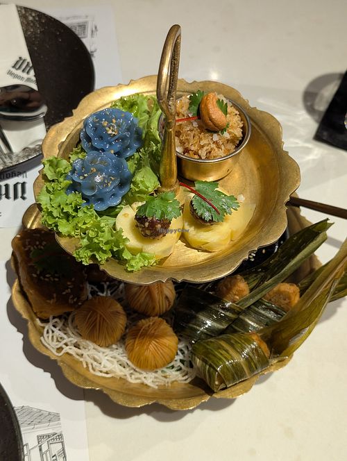 Appetiser platter at Vegan Mahanakhon in Bangkok