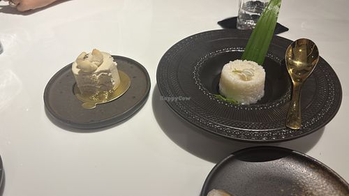 Smoked cake and fermented rice (not for those that avoid alcohol)    at Vegan Mahanakhon in Bangkok