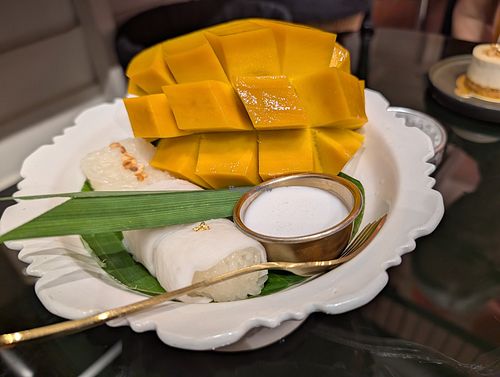 Sticky rice and mango to die for at Vegan Mahanakhon in Bangkok