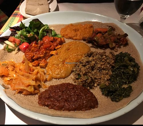 Veggie combo & vegan sampler at Enjera in Arlington