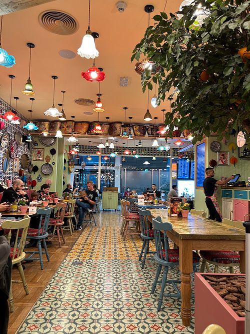 inside the restaurant at DXB - Comptoir Libanais in Dubai