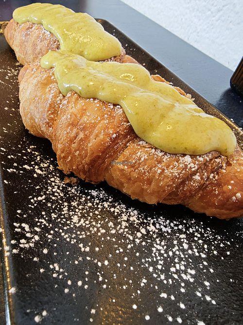 Pistachio croissant (from the brunch that happens monthly) at Meow Pizzeria Verde in Innsbruck