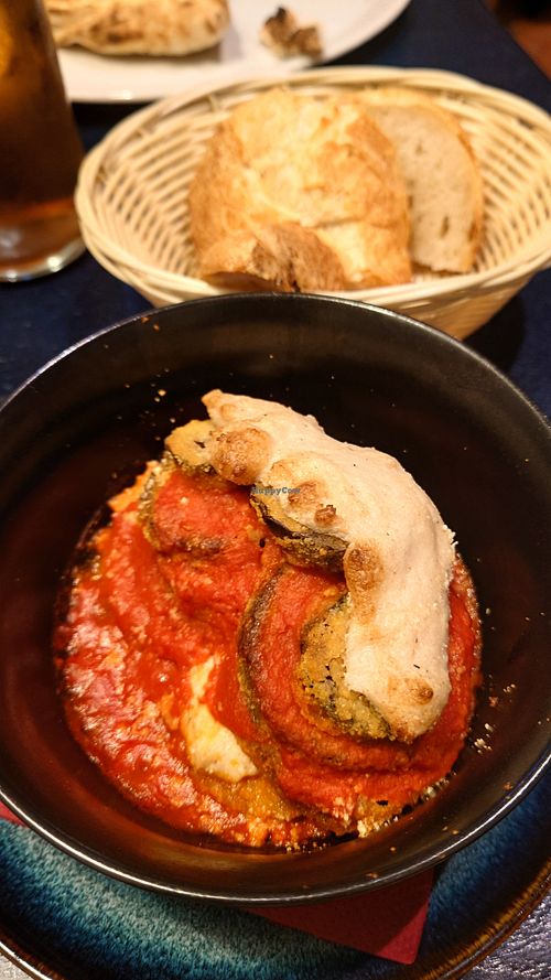 aubergine parmegiana - AMAZING!!! at Meow Pizzeria Verde in Innsbruck