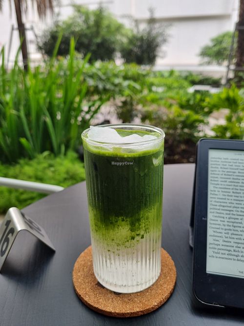 Matcha coconut water. at Plantiful  in Bangkok