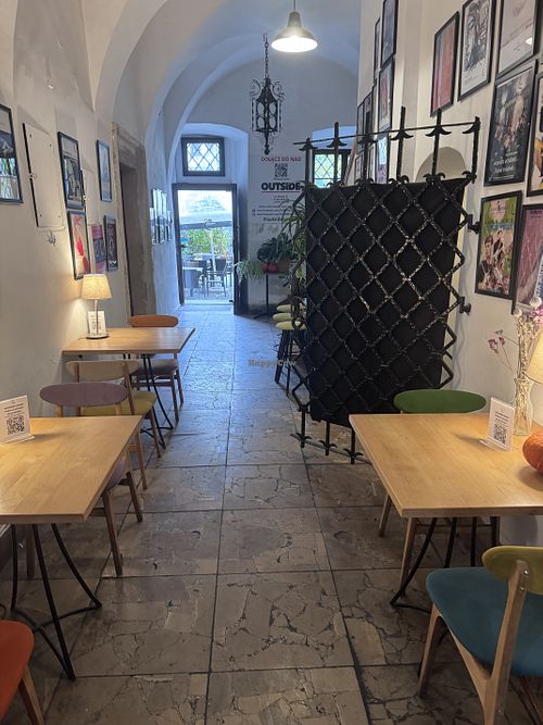 Entrance   at 2 Okna Cafe in Krakow