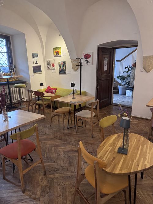 More seating   at 2 Okna Cafe in Krakow