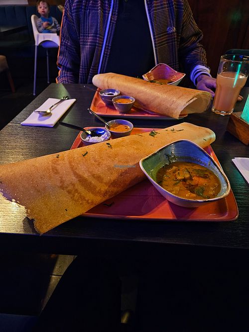 Lentil & rice crepes, filled with potatoes at Samrat & Spices in Bamberg