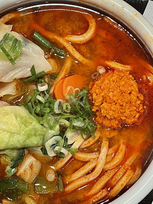 Large order of vegan udon  at Marugame Udon - Sawtelle in Los Angeles