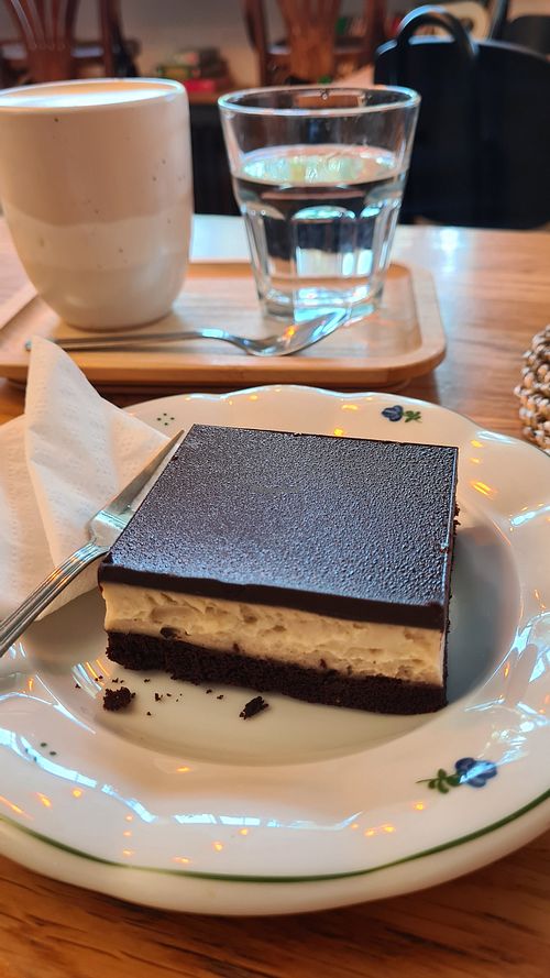 Chocolate Cream Cake at Moment in Prague