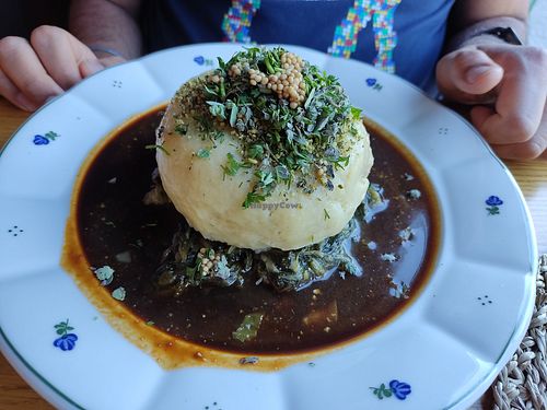 A big dumpling at Moment in Prague