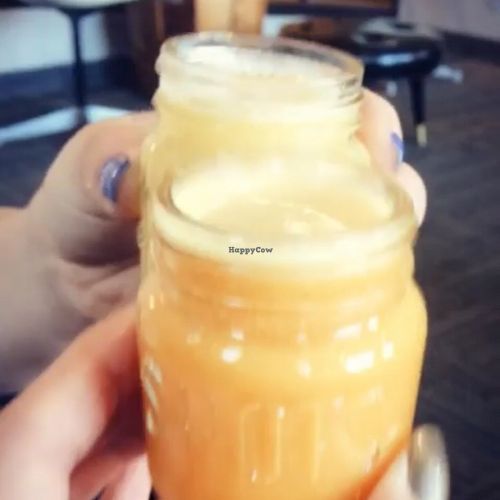 Detox shots. Cheers! at Sip Organic Juice Bar - Eastown in Grand Rapids