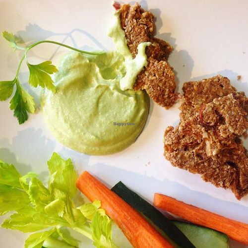 vegan cashew spread and house-made onion crackers at Sip Organic Juice Bar - Eastown in Grand Rapids