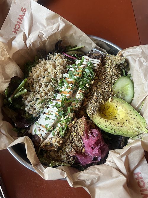 Hot potato salad  at S'wich in Bondi Beach
