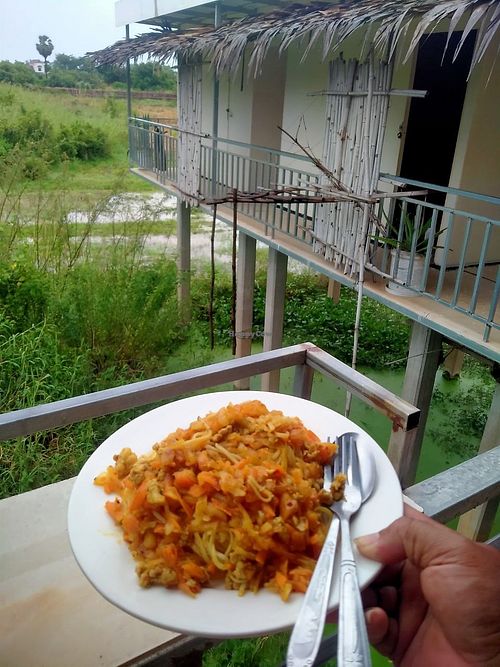 Veggie Spaghetti Bolognese at Natural Bungalow in Kampong Cham