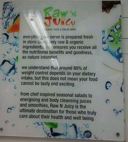 raw 'n juicy philosophy at Raw 'n Juicy in Brisbane