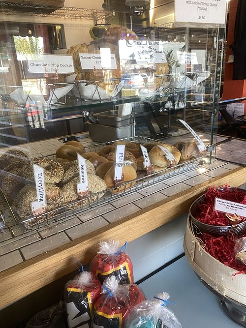 Vegan Bagels (Bottom)  at Nick's Pizza in Oakland