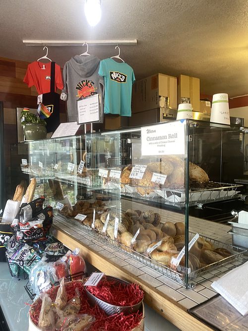 Merch and Checkout Area  at Nick's Pizza in Oakland