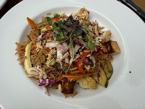 Rice bowl with tofu at The Wooden Monkey in Halifax