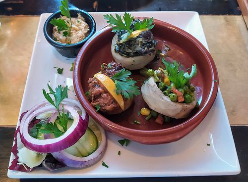 Vegan Ras El Kok M'aammar (Hot Artichoke Dish) at Tagine Zhor in Bath