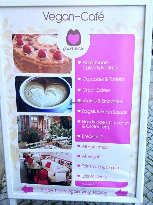 advertising board outside at good dEATs in Potsdam