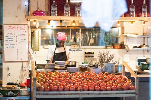 inside the restaurant at Zakaim - Vegan Boutique in Tel Aviv