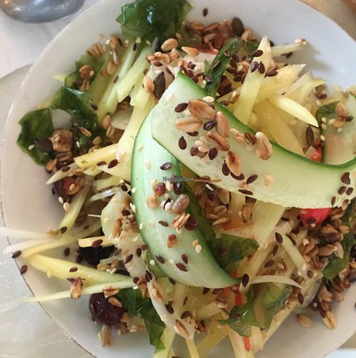 salad on daily specials list at Zakaim - Vegan Boutique in Tel Aviv