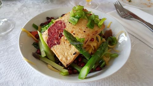 Ricotta 'steak' at Zakaim - Vegan Boutique in Tel Aviv