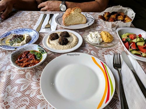 The entree for the business meal. Delicious at Zakaim - Vegan Boutique in Tel Aviv