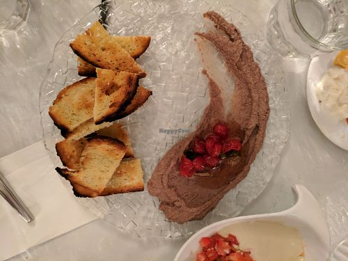 Black lentil pate  at Zakaim - Vegan Boutique in Tel Aviv