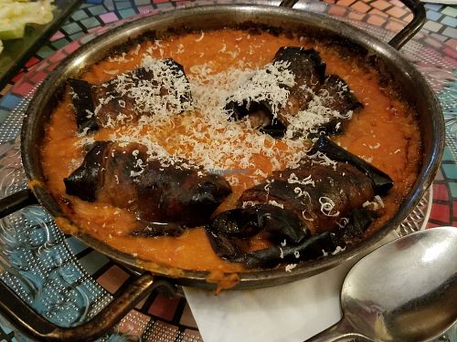 Eggplant dish at Zakaim - Vegan Boutique in Tel Aviv